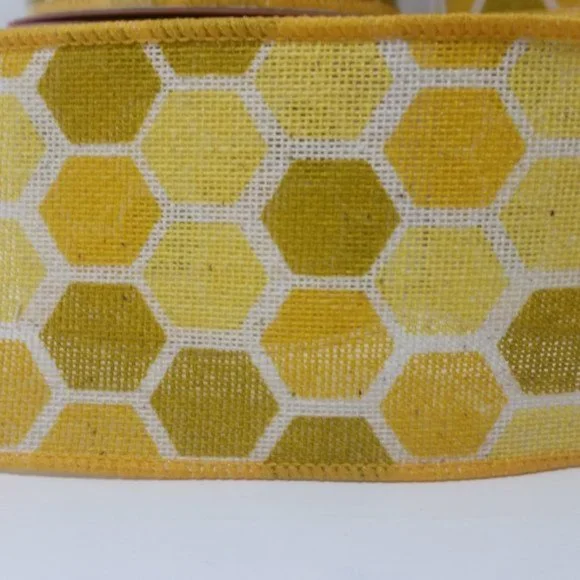 6 Rolls Wired Ribbon Honeycomb 1.5" & 2.5"